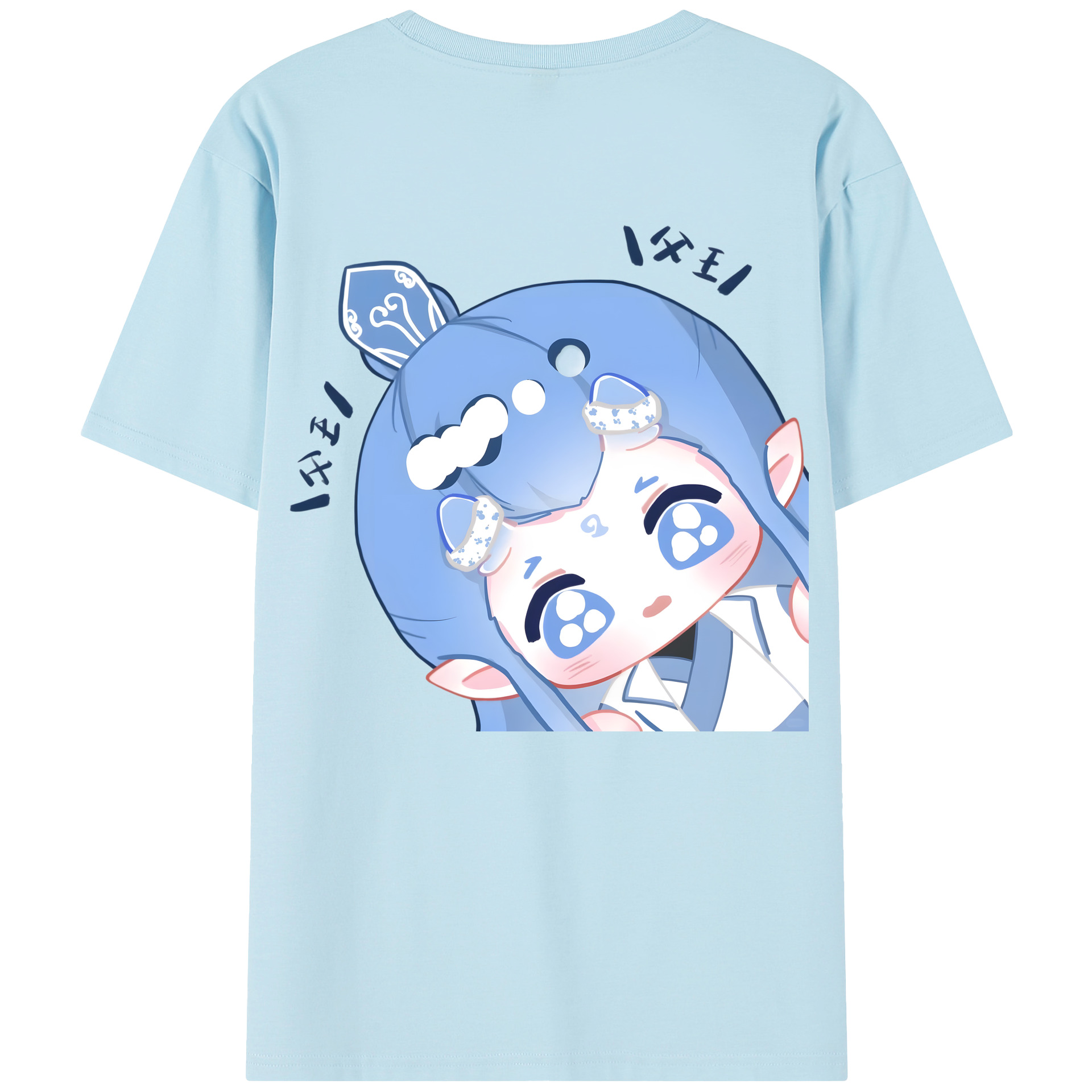 （画像用） Ne Zha 2 ナタ 魔童の大暴れ 綿100％半袖Tシャツ（背面プリント）